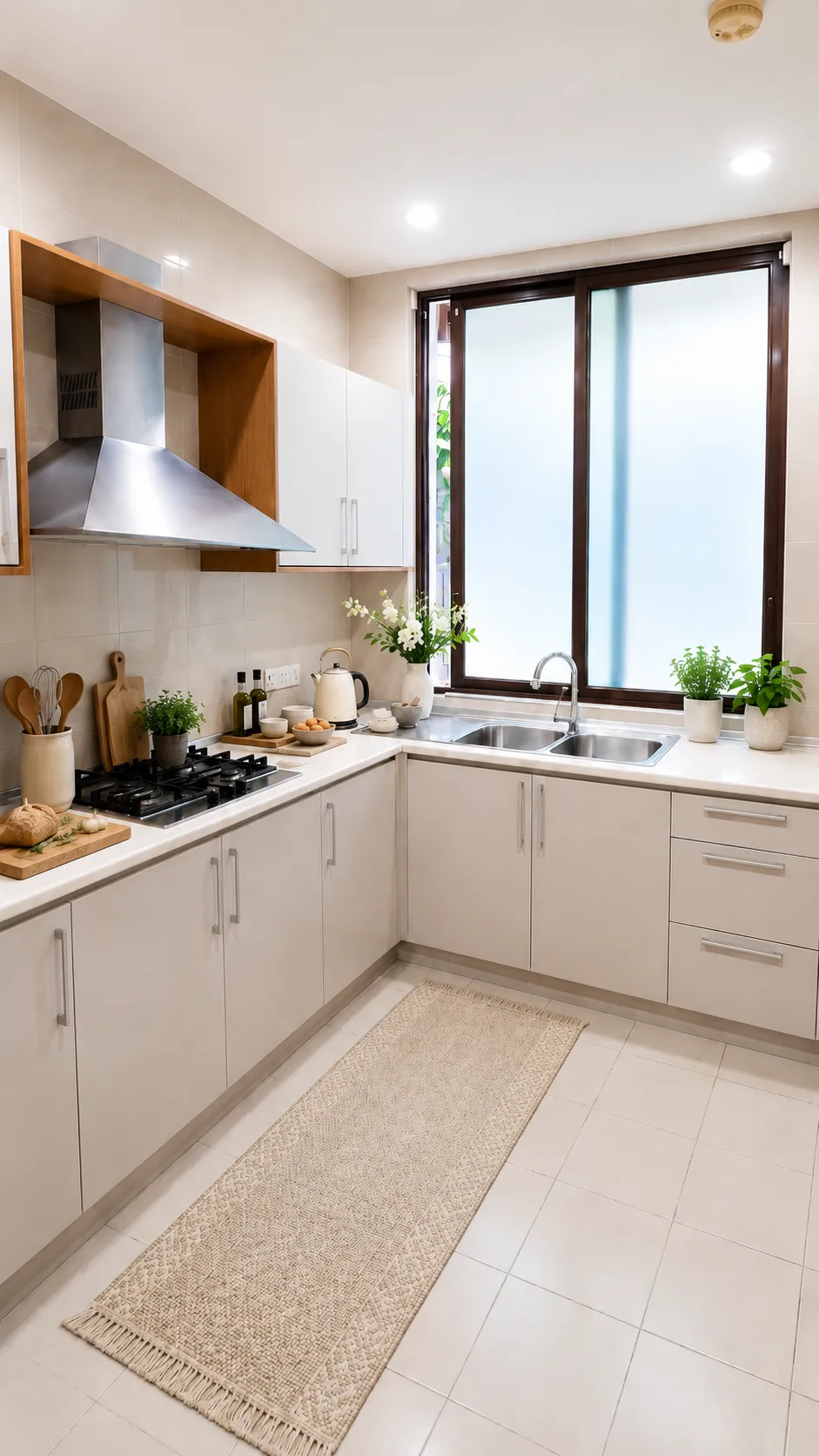 A styled visualisation of the wet kitchen at Villa Mont Kiara. Styling is illustrative.